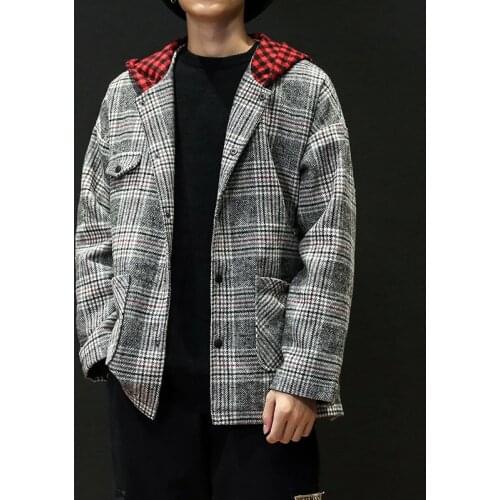 2020 Mens Hooded Trench Winter Plaid Design Coat Men Fashion Single Breasted Pea Jacket 4XL 5XL Red Gray Green Overcoats #3083