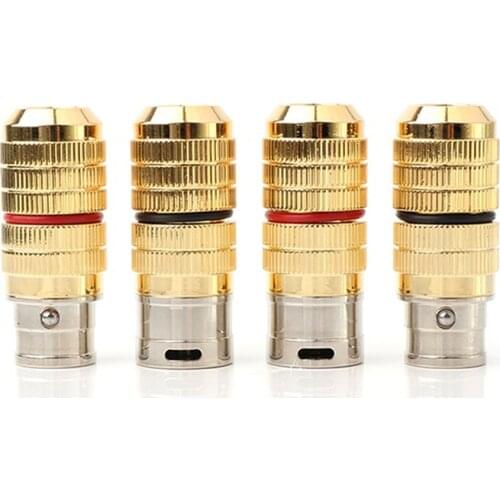 4PCS Hi-End 24K Gold Plated XLR Plug Connector HiFi Audio 3Pin M & F Black Red