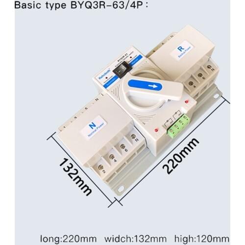 4P 63A 380V MCB type Dual Power Automatic transfer switch ATS