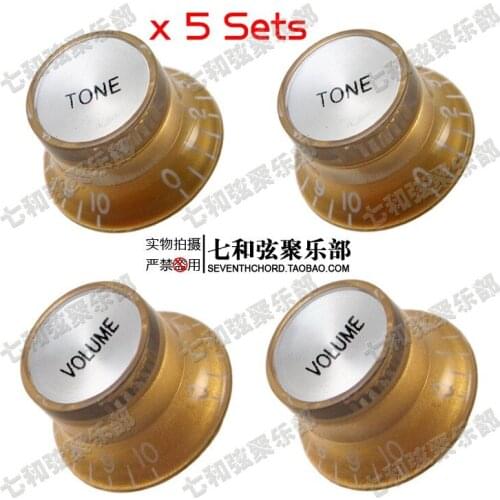 5 Sets Gold Speed Control Knobs for Electric Guitar (2 Volume & 2 Tone) LPN-GD-2T2V-5 Guitar part