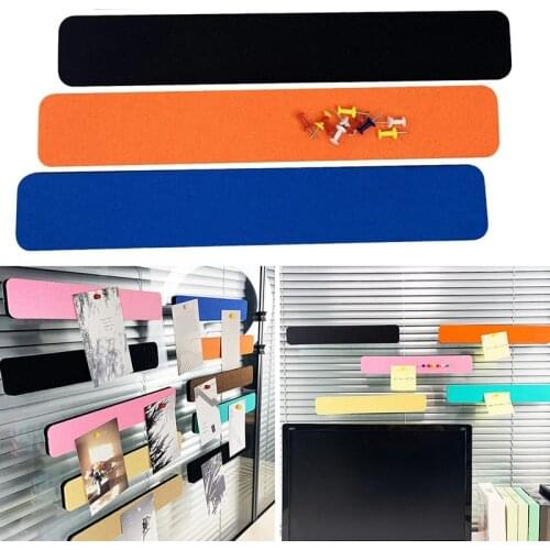 6Pcs Felt Bulletin Board Bar Strip Self-Adhesive Felt Board Strip for Wall No Frame Wall Decorative Bulletin Board