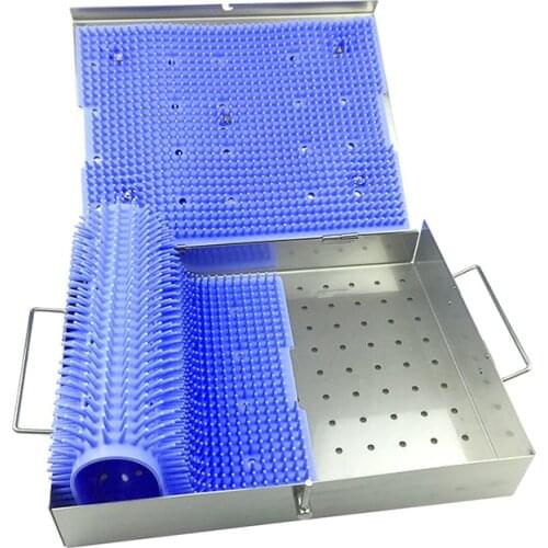 Autoclavable Silicone Disinfection Box Tools Sterilization Tray With 2pcs Silicone Mat Ophthalmic instruments