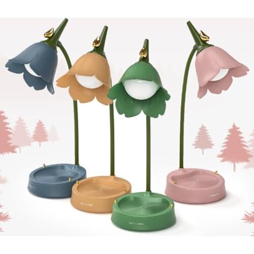 Cordless Rechargeable Flexible LED Desk Reading Lamp Light Girls Flower Lamp