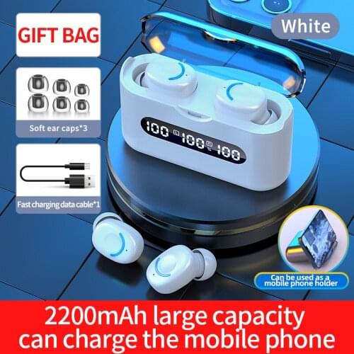 Tws Wireless Headphones Bluetooth 5.2 Headsets 2200mAh Charging Box Earbud 9D Super Bass Hifi Earphones Charge For Phones Earbud