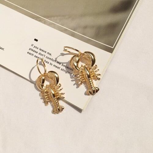 Boho Big Lobster Drop Earrings For Women Gold Color Cute Ocean Beach Sea Vintage Dangle Earring Statement Jewelry Brincos A488