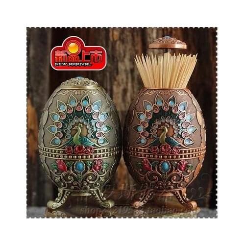 European Vintage embossed automatic metal toothpick holder tooth-pick holder box automatic toothpick holder 1003