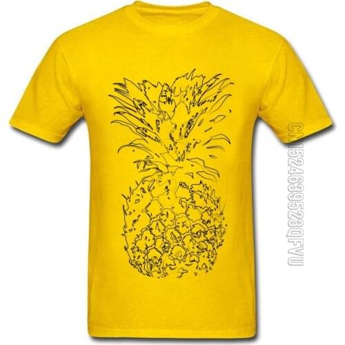 Abstract Geometric Pineapple Lineart Image T-Shirts 100% Cotton Tees Oversized Summer/Autumn Round Neck Discount Sweatshirts