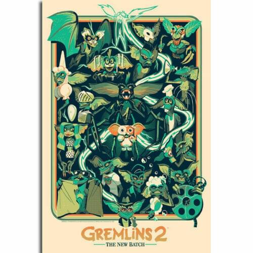 Gremlins 2 The New Batch Classic Movie Silk Fabric Wall Poster Art Decor Sticker Bright