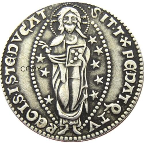 Italy 1 Ducato - Giovanni Dandolo Republic of Venice Silver/Gold Plated Copy Coin(30mm)