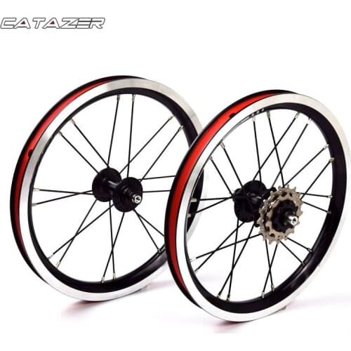 14 Inch Aluminum Alloy Wheelset 5 Bearing 3 Speed Hub 74mm 84mm Kids Balance Bike BMX Black Wheelset Bicycle Part
