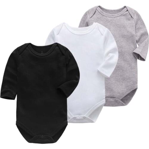 3Piece/lot Babies Girls Clothing Bodysuit Newborn Baby Boys Long Sleeve Body 3-24 Months Infant Clothes