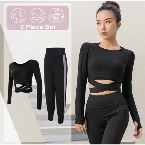 2 Piece Set Gym Clothing for Women Yoga Fitness Sets Jogging Workout Bra and Leggings Sports Clothing Suit