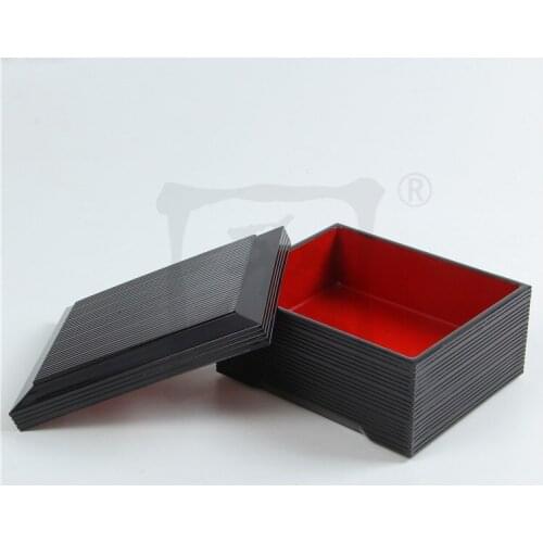 Black Striped Printed Eel Box Japanese Wood Grain Bento Box Fast Food Box Square Sushi Lunch Box