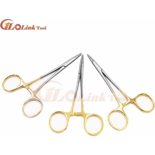 12.5cm Golden color handle Needle clamp medical pliers Surgical forceps Double eyelid cosmetic plastic surgery Needle holder