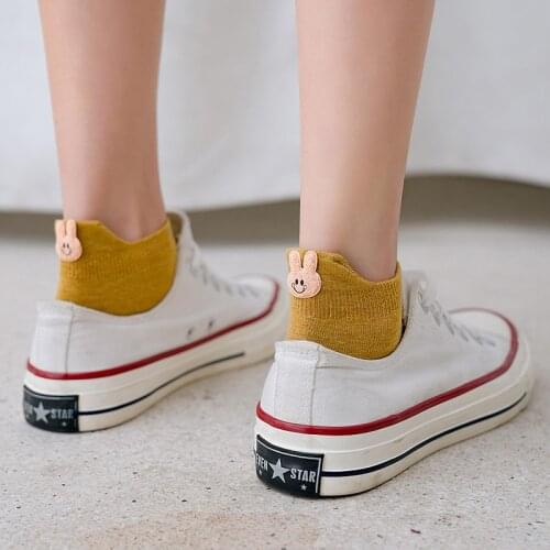 Fashion Socks Woman 2020 New Spring Ankle Socks Girls Cotton Cartoon Color Novelty Women Fashion Style Casual Cute Socks Lady