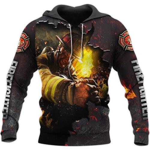 Man Casual Hoodie Fireman 3D Firefighter Print Hoodies Women Zipper Jacket Autumn Spring Coat Long Sleeve Unisex Streetwear 03