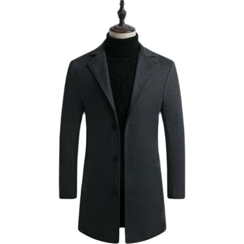 Winter New Mens Fashion Boutique Wear Casual Business Long Coat / Mens Overcoats Gray Mens Casual Jackets