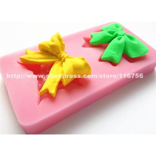New! Free Shipping Bowknots Shaped Silicone Mold Cake Decoration Fondant Cake 3D Food Grade Silicone Mould 157