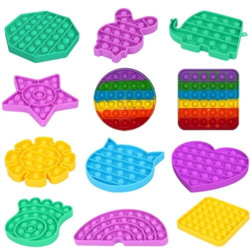 New Silicone Game Board Push Bubble Antistress Toys Adult Kids Unicorn Dinosaur Fidget Sensory Toy Special Needs Stress Reliever