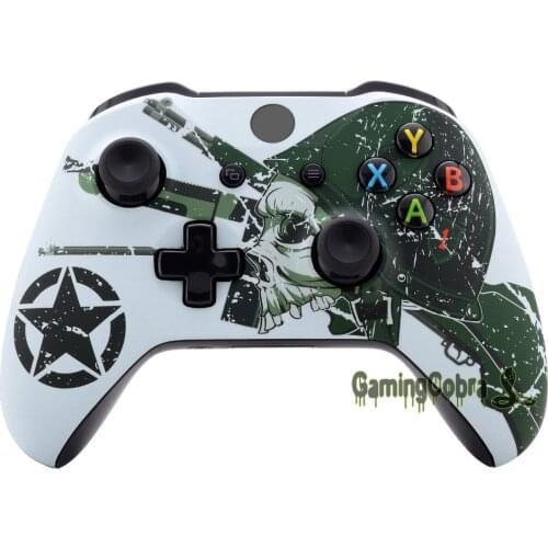 EXtremeRate WII US Army Skull Faceplate Front Housing Shell Replacement Kit for Xbox One S X Game Controller