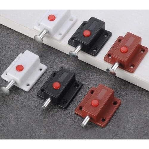 1Pcs Plastic Spring Bolt Door Bolt For Cabinet Doors and Windows Automatic Spring Bolt Furniture Hardware Accessories