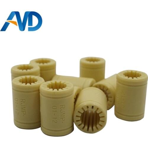 10pcs 3D Printer Solid Polymer LM12UU Bearing - 12mm shaft RJMP-01-12 R Solid Plastic Bearing 12 mm ID
