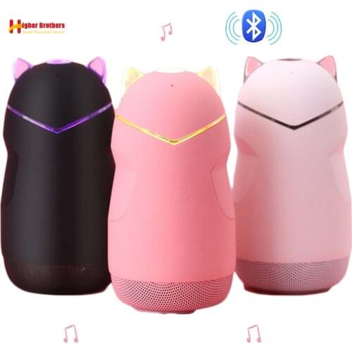Portable Mini Wireless Bluetooth Speaker Bluetooth 4.2 Animal Cat Shape Speakers Support Handfree TF Card Play with LED Light