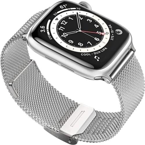 Strap For Apple Watch 6 Band SE 44mm 40mm Adjustable Stainless Steel Mesh Loop Bracelet For iWatch 5 4 Applewatch 3 42mm 38mm
