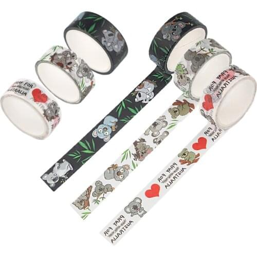 E2143 Cartoon Koala Animals DIY Scrapbooking Adhesive Washi Paper Tape Decorate Print Pattern Sticker Decal