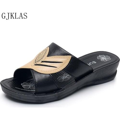Size 41 Sandal Wedges Shoes Women Summer Shoes Slipper Skidproof Comfy Cheap Casual Beach Outdoor Mother Slippers Female Shoes