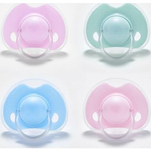 Baby Silicone Pacifier Newborn Infant Baby Boys Girls Dummy Nipples Flat Round Head Soother JUN-24