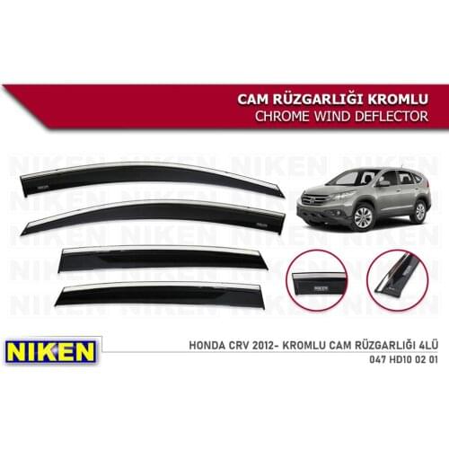 Honda Crv Wind Deflector With Chrome Rain Window Visors 2012 2013 2014 2015 2016 2017 2018 2019 2020 and 4 pieces of Car Auto