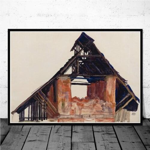 Vintage European Architecture Village Landscape Canvas Painting Poster Print Wall Art Picture for Living Room Wall Decor Cuadros