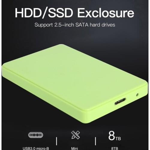2.5 inch USB 3.0 Hard Drive Disk Enclosure Support 8TB 6Gbps HDD SSD Mobile External Box Case for Laptop PC Notebook Computer