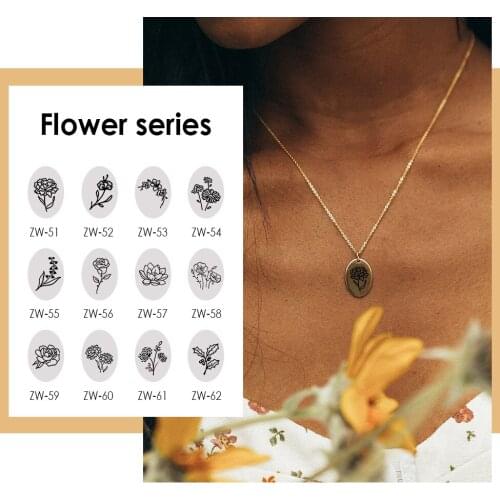Engrave Lotus Flower Shaped Pendant Necklace For Women Stainless Steel Yoga Prayer Jewelry
