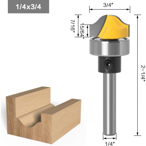 1/4" 6.35mm Straight Shank Faux Panel Ogee Groove Router Bit 19mm Cutting Dia Woodworking Milling Cutter
