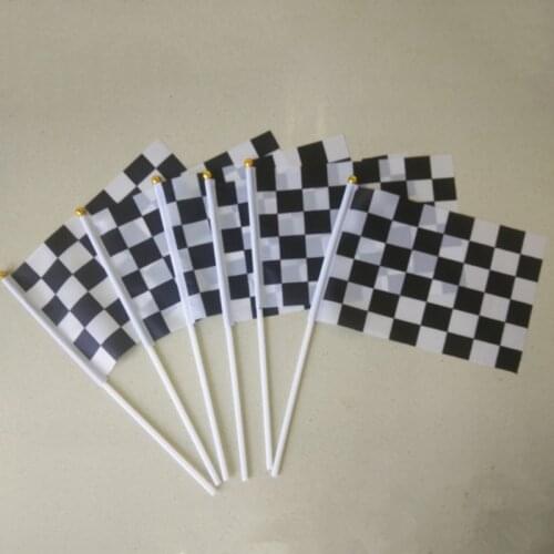 1/4Pcs Checkered Flags Racing Polyester Flags Black and White Flag for Racing Party Sport Events 14 x 21CM