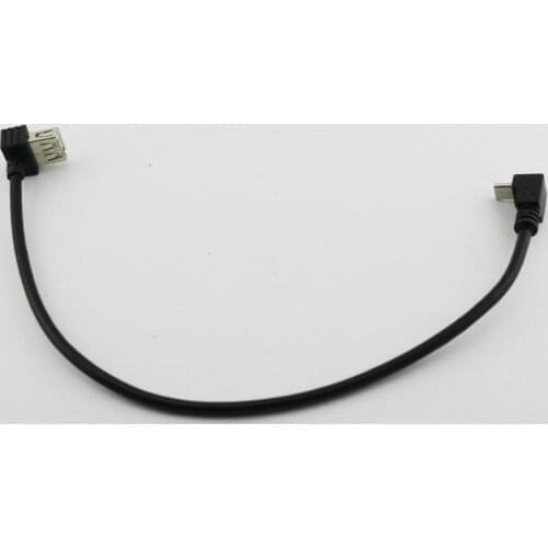 1pcs USB 2.0 A Female Angle to Micro USB 5 Pin Male Down Angled Adapter Cable 30cm