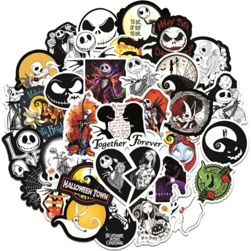 10/30/50PCS Halloween Christmas Horror Pumpkin Jack Doodle Sticker Car Laptop Sticker Toy Wholesale