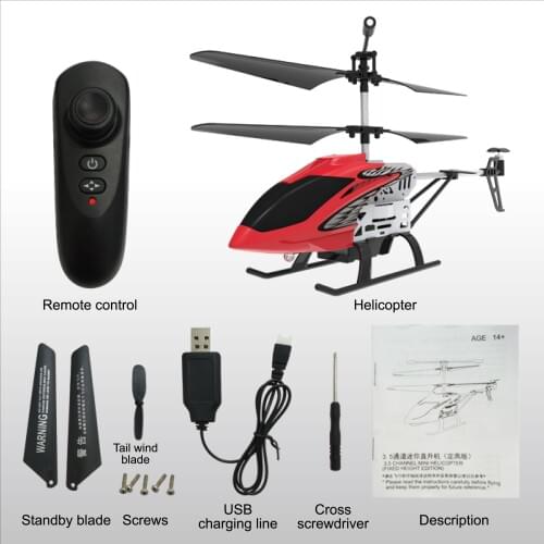 2.4G RC Helicopter with LED Light Radio Control Aircraft drone Fixed height Chargeable Alloy ABS Quadcopter Toys for children