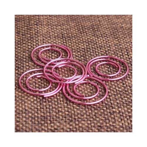 20pcs Gong Circle Paper Clip Paper Clip Shape Paper Clip Pink Paper Clip Hand Account Folder Office Clip