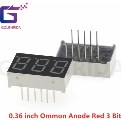 5pcs Digital tube segment common Anode Red 3 Bit digital Tube 0.36 inch 11 needles Red LED Display HS310361K-24