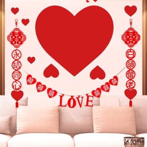 6Sheets Heart Window Stickers Decals DIY Self Adhesive Decorations for Wedding Anniversary Valentine Day