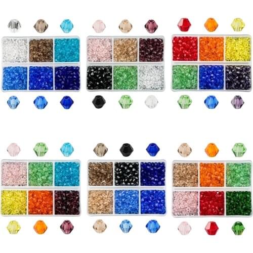 600pcs wholesale 4mm Glass Bicone Beads Crystal beads Faceted Austria 5238 bead embroidery for Jewelry making Best Selling Color