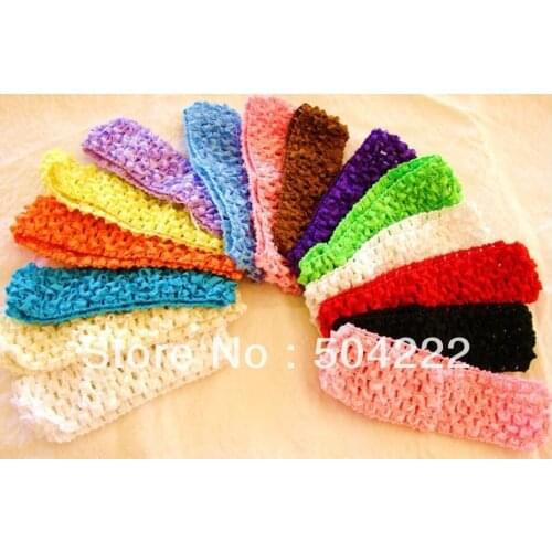 80pcs Quality 1.5" Infant baby toddler girl Top TuTu crochet headband Hair Bow mix colors