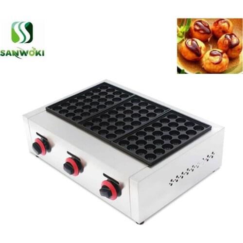 3 plates LPG gas type 84pcs 39mm Takoyaki Grill Machine Japanese Octopus Dough Ball Cooking machine fish ball Baker Iron machine