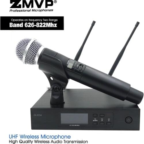 UHF Professional Performance QLXD4 Wireless Microphone System With QLX SM58LC Handheld Transmitter For Live Vocals Karaoke Stage