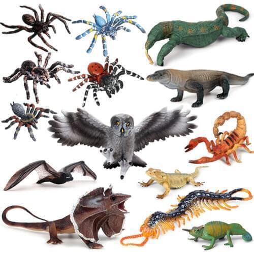Action&Toys Wildlife Forest Animal PVC Mini Insects Lizard Spider Model Halloween Decorations Tricky Toy For Kid Gift Home Deco