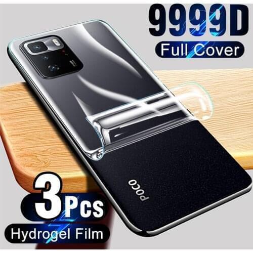3Pcs Full cover Back Hydrogel Film For Xiaomi Poco X3 GT X3 NFC X3 Pro M3 Pro fe Screen Protector On Xiaomi poco x3gt x3pro m 3