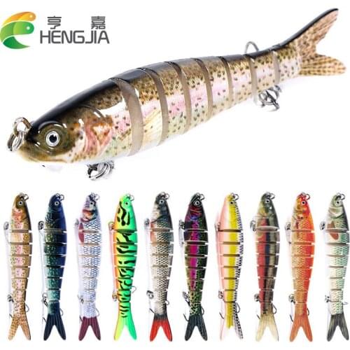 HENGJIA 1pcs Jointed Minnow Fishing Lures Wobblers 11.4CM/10G Lifelike 8 Sections Swim Bait Isca Artificial Fishing Tackle